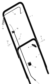 Handle Assembly Diagram and Parts List for 220010X194A 2003 Briggs and Stratton Lawn Mower